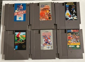 Nes Lot: Blades of Steel, Arch Rivals, Bowling, Golf, Hockey, Double Dribble