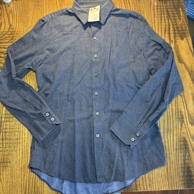 QUANTICO TV Show Authentic Costume Zachary Prell Shirt Mens XL Black Pinstripe - Image 1 of 4