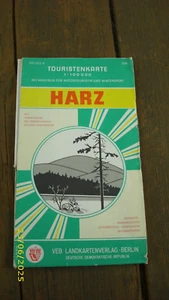 DDR Karte Harz, Tourist, mit Wernigerode, Bad Frankenhausen, Eisleben, Norhausen - Bild 1 von 3