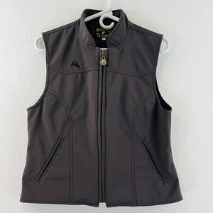 Womens M Wyoming Traders Ashely Vest Charcoal Softshell Zip Pockets Fleece Lined - Picture 1 of 7