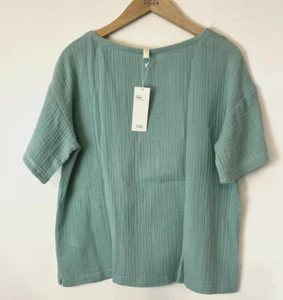 $168 EILEEN FISHER Plus 1X Top de gasa elevada de algodón calipso NUEVO - Imagen 1 de 7