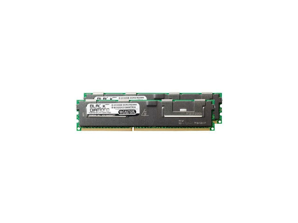 Black Diamond Memory 64GB (2 x 32GB) 240-Pin DDR3 SDRAM ECC Registered DDR3 1066 - Image 1 of 1