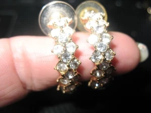 Pendientes de diamantes de imitación de cristal, boda, graduación, novia medio aro círculo perforado  - Imagen 1 de 2