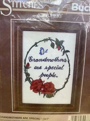 Kit de punto de cruz Bucilla vintage “Las abuelas son especiales” #32433 hecho en EE. UU. Foto 1 de 4