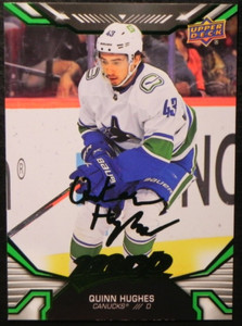 2022-23 22/23 Upper Deck MVP Green Script SP #208 Quinn Hughes Vancouver Canucks