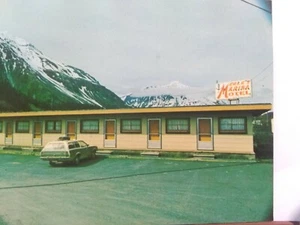 Alte Postkarte. Merle's Marina Motel Seward Alaska - Bild 1 von 8