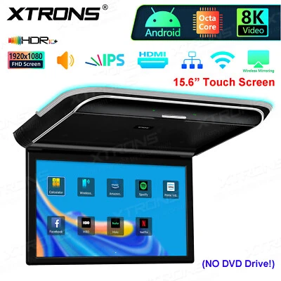 15.6" HD 8K IPS Touch Screen Car Roof Monitor Overhead HDMI USB Android FM Wi-Fi - Image 1 of 4