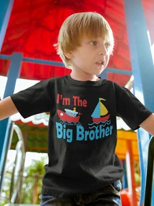 Boat Big Brother Shirt -  Boating Shirt for Boy - I'm The Big Brother Kids Tee - Picture 1 of 2