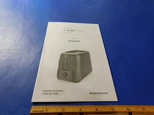 Mainstays Toaster Instructions Pamphlet / Booklet - Picture 1 of 3