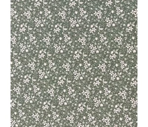 Telas de cuarto de grasa de martín pescador Hope florales de pecho verde marfil 100 % tela de algodón - Imagen 1 de 6