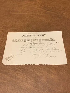 John N. Pew Van Buren Arkansas 1888 Dokument Billhead  - Bild 1 von 2