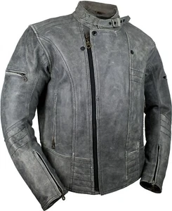 Chaqueta de cuero de motocicleta retro, chaqueta de motocicleta, protectores, motociclista, rockero, cuero de vaca - Imagen 1 de 6