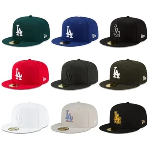 NEW Mens Los Angeles Solid Color Era MLB Dodgers 59FIFTY Fitted Hat Baseball Cap - Picture 1 of 50