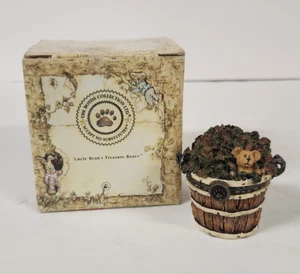 Boyds Bears Treasure Box Trinket Box Devon's Pile O'Leaves W/ Rake McNibble - Picture 1 of 20