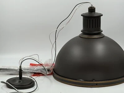 New Pottery Barn June Pendant Light, Large 3 Light, Bronze, Farmhouse Industrial - Image 1 of 4