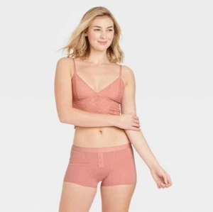 Auden 6pk Algodón Tapeta Frontal Niño Pantalones Cortos Ropa Interior Mujeres Grande Elástico Rojo - Imagen 1 de 9