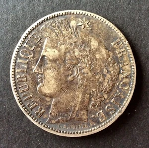 France - Gvt.Défense Nationale - Monnaie 5 Francs 1871 K (M) - sans Légendes (2) - Picture 1 of 2