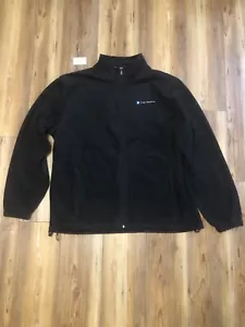 Vintage Harriton GM Financial Black Full Zip Fleece Jacket Size XL/TG - Picture 1 of 24