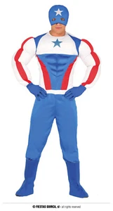 Captain Super Star Held Kostüm Herren USA America Comicfigur Karneval M / 48-50 - Bild 1 von 5