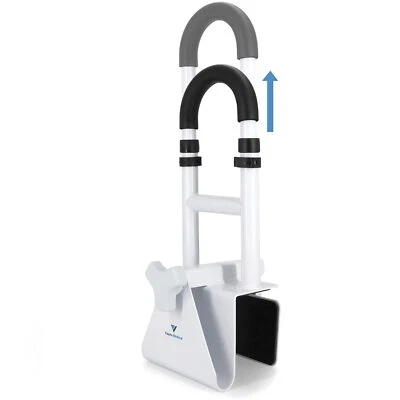 Trilho de segurança ajustável em altura para banheira para idosos e deficientes - Imagem 1 de 4