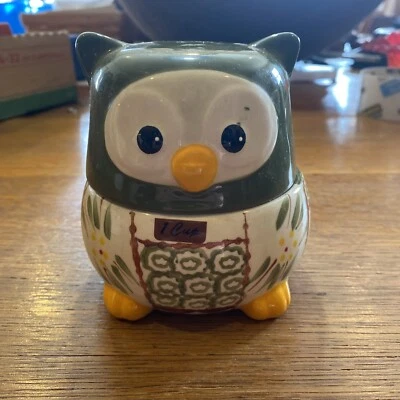 Temptations Nesting Owl Cups (4) Green Adorable - Image 1 of 4