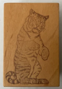 Vintage CircuStamps 1987 Performing Circus Tiger Gummistempel Holz montiert - Bild 1 von 4