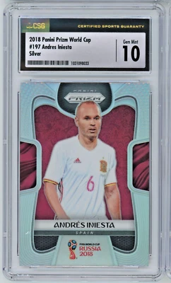 2018 Panini Silver Prizm World Cup Soccer Andres Iniesta CSG 10 Spain #197 - Image 1 of 2