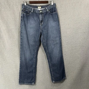 L.L. Bean Jeans Womens Size 14 Regular Blue Straight Denim 5 Pockets Mid Rise - Picture 1 of 13