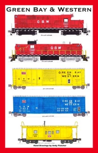 Póster enmarañado Green Bay & Western Freight Train 12"x18" firmado por Andy Fletcher - Imagen 1 de 1