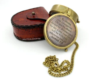 Be Strong and Courageous Engraved Compass Confirmation Gift Ideas Baptism Gift - Picture 1 of 5