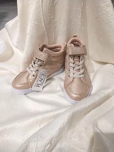 Toddler Shoes Rose Gold High top Fashion Sneakers Childrens Place Size 8 NEW - Picture 1 of 22
