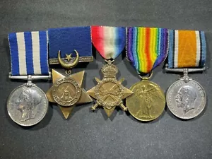WW1 WWI Imperial British English Medal Bar NAMED - ROYAL MARINES PLY DIV. EGYPT - Picture 1 of 16