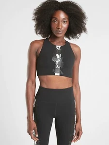 Sujetador Athleta Negro Powervita Rosa Rayas A-C #511625 ¡NUEVO CON ETIQUETAS! XS Xtra-Small - Imagen 1 de 2