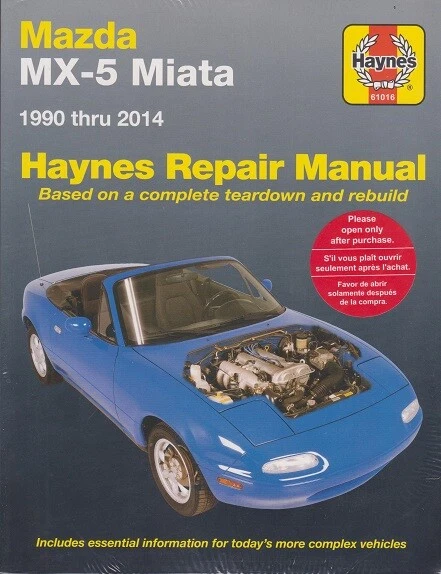Mazda MX-5 Miata Haynes 1990-2014 taller de reparación manual libro 1820 Foto 1 de 1