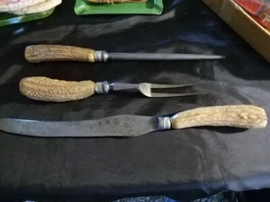 Vtg Rare JOSEPH ELLIOT & SONS SHEFFIELD 3 Piece  KNIFE Set - Picture 1 of 7