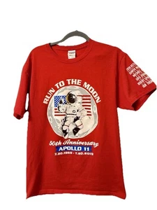 50Th Anniversary Of Apollo 11 T-Shirt  2019 Sponsors On Back Astronauts On Sleev - Picture 1 of 14