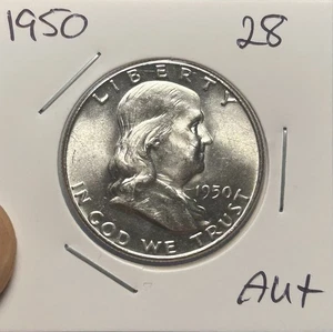 1950 Franklin Half Dollar Coin  - Picture 1 of 2