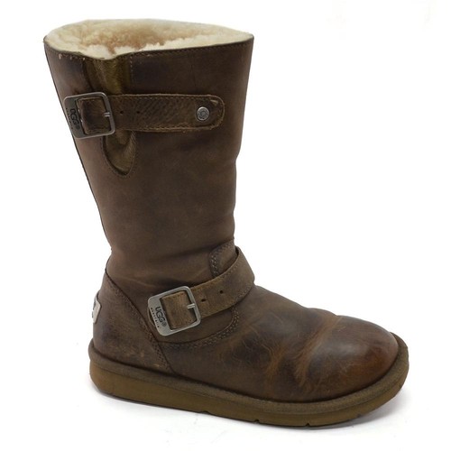 Stivali invernali da donna UGG Kensington Shearling 36 5 scarpe in pelle di pecora marrone