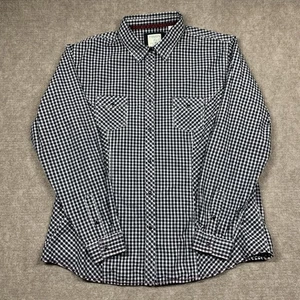 ​Panhandle Slim Rough Stock Womens XL Black Plaid Pearl Snap Western Long Sleeve - Picture 1 of 10