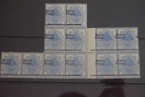 Orange Free State: 1896 1/2d on 3d Ultramarine Irregular Block O/P Shift MNH - Picture 1 of 2