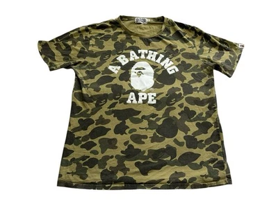 Auténtica camiseta universitaria A Bathing Ape Bape 1er camuflaje verde para hombre XL Foto 1 de 4