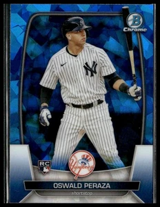 Oswald Peraza 2023 Bowman Chrome Sapphire Edition RC #44 New York Yankees - Picture 1 of 2