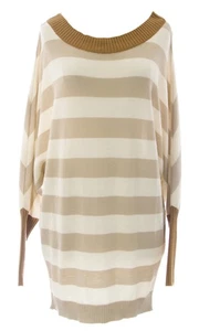 ETERNAL CHILD Damen Tunika Pullover mehrfarbig gestreift U-Boot-Ausschnitt Fledermaus Slv Gr. S NEU - Bild 1 von 2