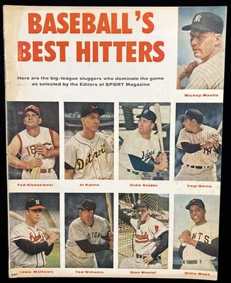 1957 BÉISBOL BEST HITTERS REVISTA/MANTO/KALINE MUSIAL/MAYS/WILLIAMS Foto 1 de 3