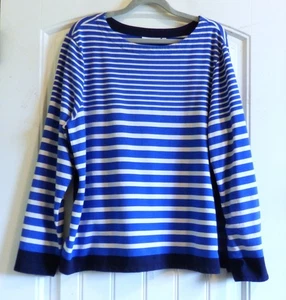 Chico’s Blue Stripe Cotton Modal Blend Tee Blouse Top SZ 3 or XL - Picture 1 of 3