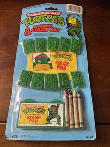 Juego de sellos y colores Teenage Mutant Ninja Turtles TMNT 1990 SIN USAR, EN CAJA, RACK TOY GORDY - Imagen 1 de 5