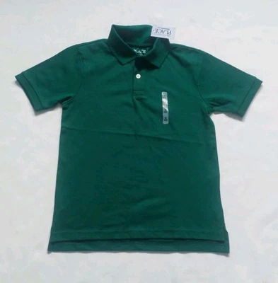 Camisa polo The Children's Place verde escuro colarinho botão tamanho M 7/8 - Imagem 1 de 4