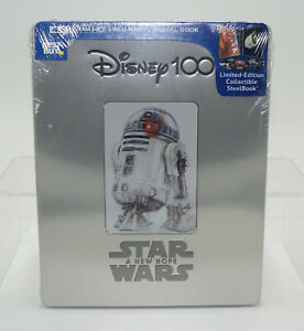 Star Wars A New Hope 4K UHD + Blu-Ray + Digital - Disney 100 Steelbook - New