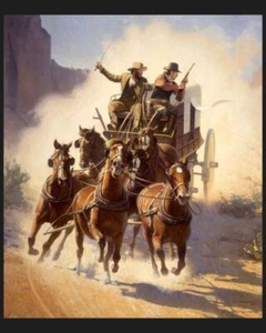 MUDWAGON EXPRESS - Cowboy Horse - Fabric Quilt Panel - 100% Cotton Woven Fabric - Picture 1 of 1