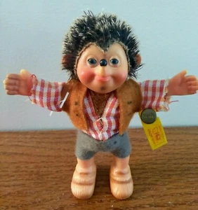 Steiff Antique Macki Hedgehog 4 1/2 inch Doll w/ official Steiff Button & Tag - Picture 1 of 6